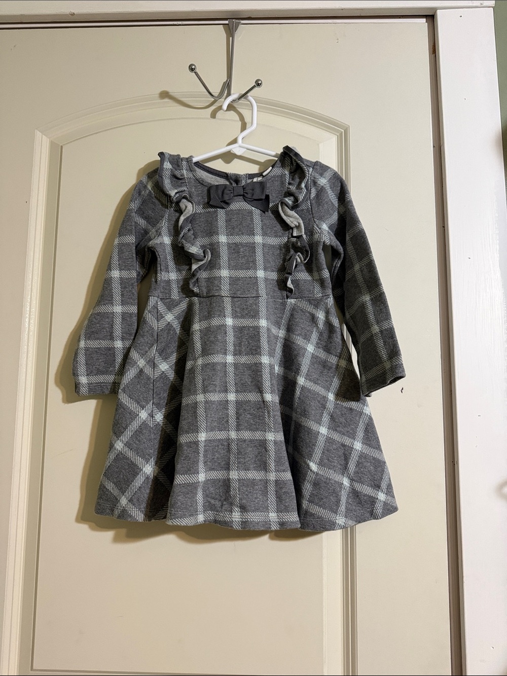Janie and Jack Gray Plaid Ruffle Dress by Janie and Jack